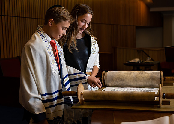 Twins-Girl-Boy-Bnei-Mitzvah-Reading-Torah